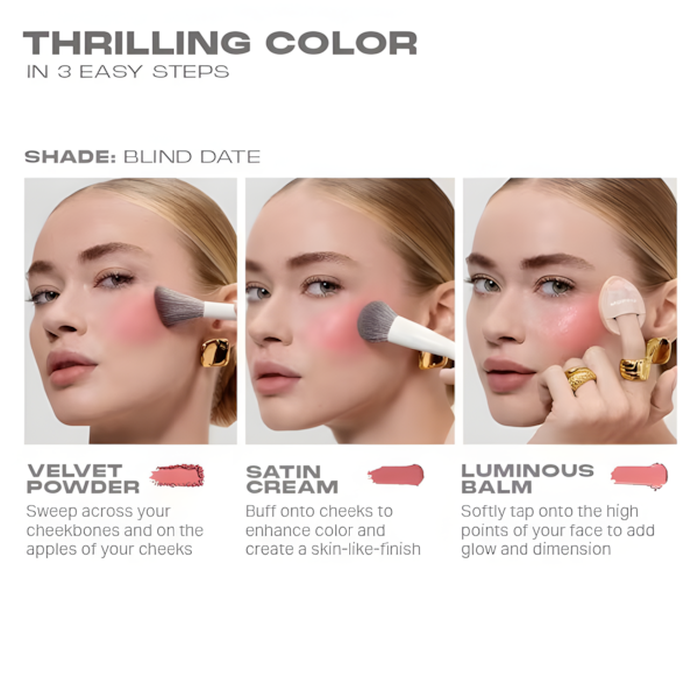 Morphe Cheek Thrills Multi-Finish Face Trio Palette Morphe Cheek Thrills Multi-Finish Face Trio Palette