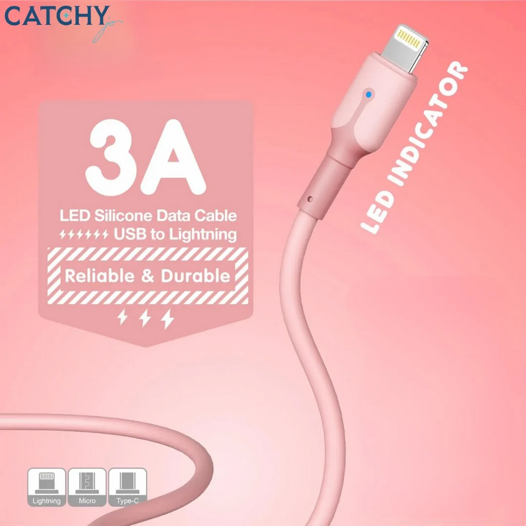 Moxom MX-CB219 1M 3A LED silicone data cable
