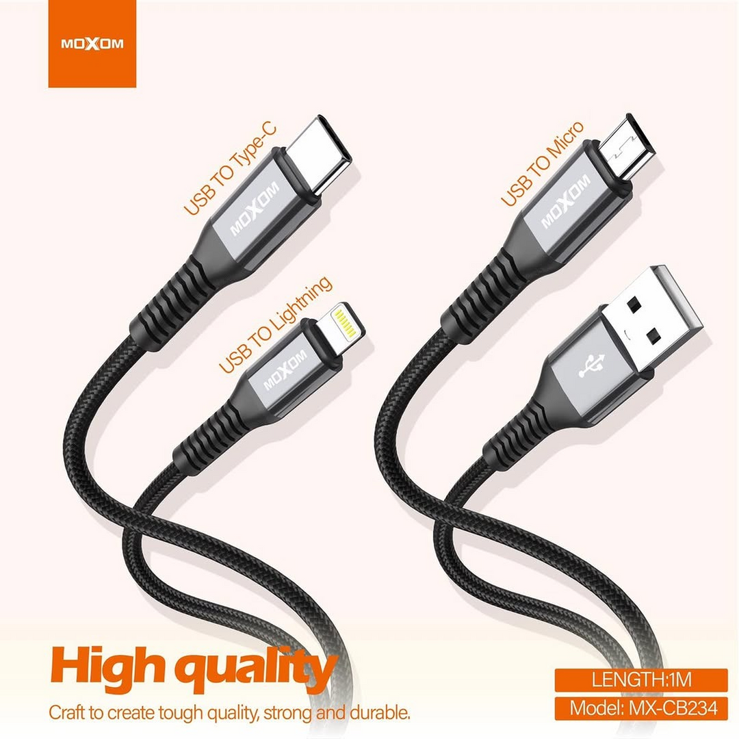 Moxom MX-CB234 1M nylon woven data cable