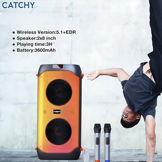 سماعة Moxom MX-SK51 SuperPower لاسلكية مع ميكروفونين لاسلكيين