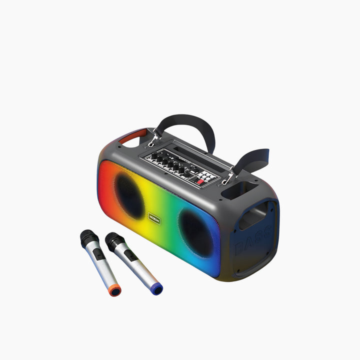 Moxom MX-SK52 wireless speaker with RGB LED lighting and two microphones