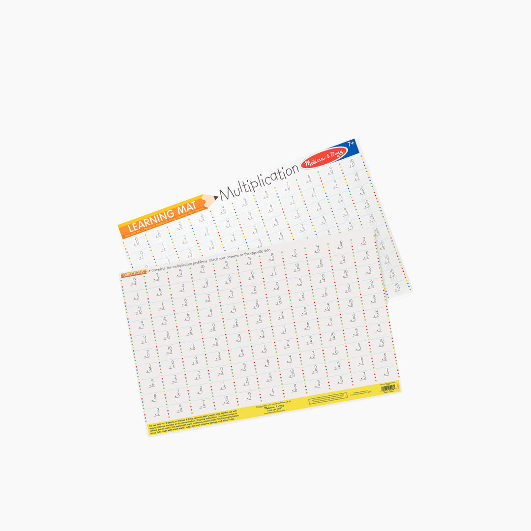 Melissa &amp; Doug Multiplication Problems Write-A-Mat bundle with 6 reusable mats