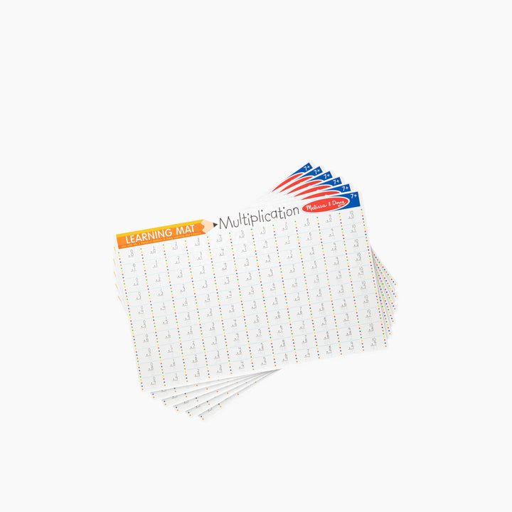 Melissa &amp; Doug Multiplication Problems Write-A-Mat bundle with 6 reusable mats