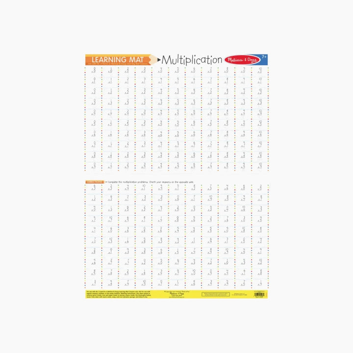 Melissa &amp; Doug Multiplication Problems Write-A-Mat bundle with 6 reusable mats