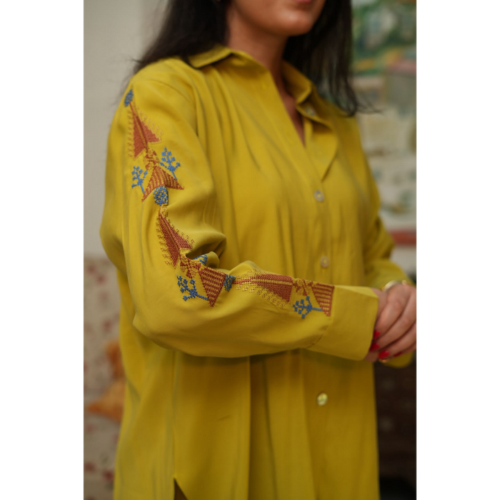 Amaara Mustard Yellow Tatreez Set