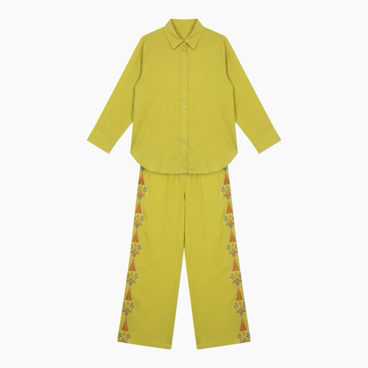 Amaara Mustard Yellow Tatreez Set