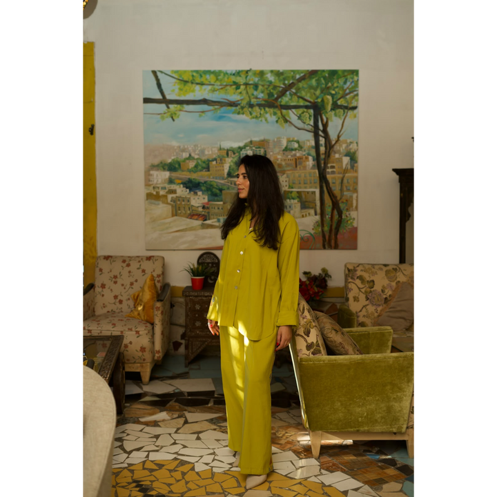 Amaara Mustard Yellow Tatreez Set