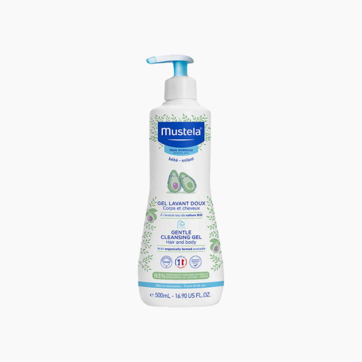 Mustela Gentle Cleansing Gel - Hair & Body 500ml pump bottle