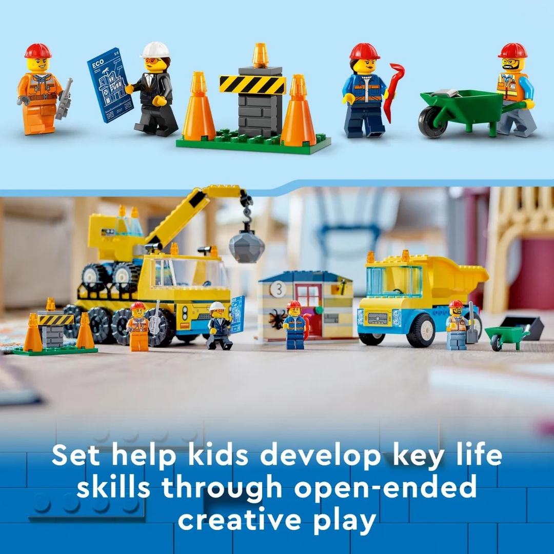 LEGO City Construction Trucks &amp; Wrecking Ball Crane 235pcs