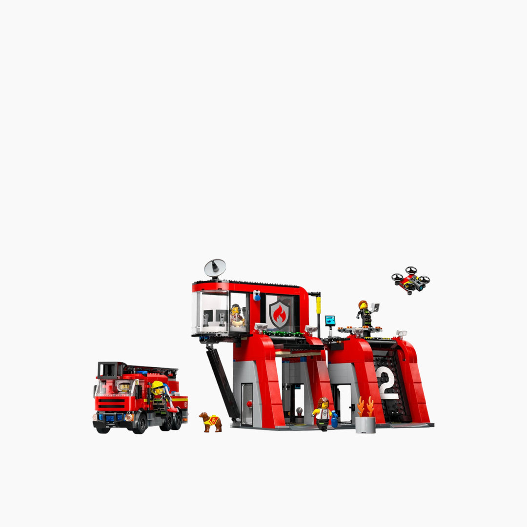 LEGO Fire Station With Fire Truck- 843pcs