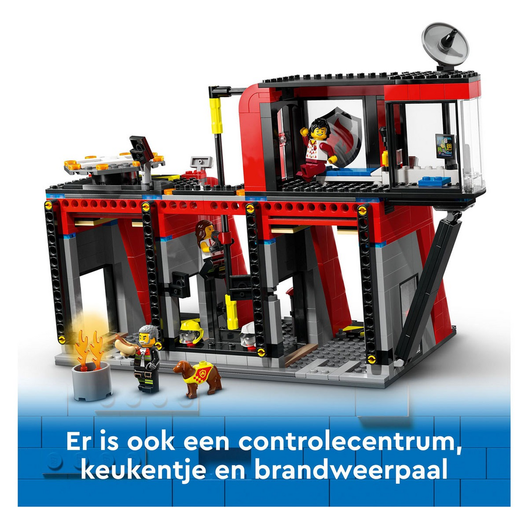 LEGO Fire Station With Fire Truck- 843pcs