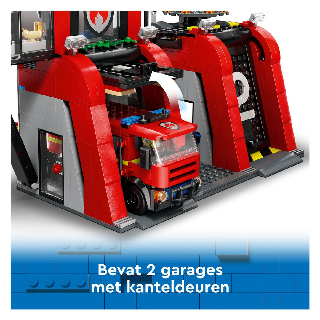 LEGO Fire Station With Fire Truck- 843pcs