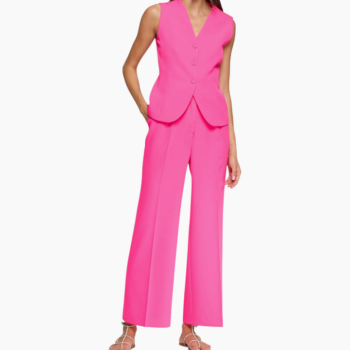 Vilagallo Neon Pink Crepe Set