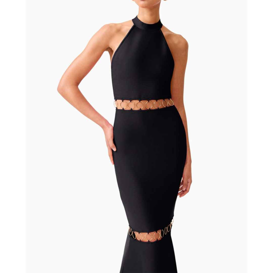 Elliatt Naomi Halter Gown in Black