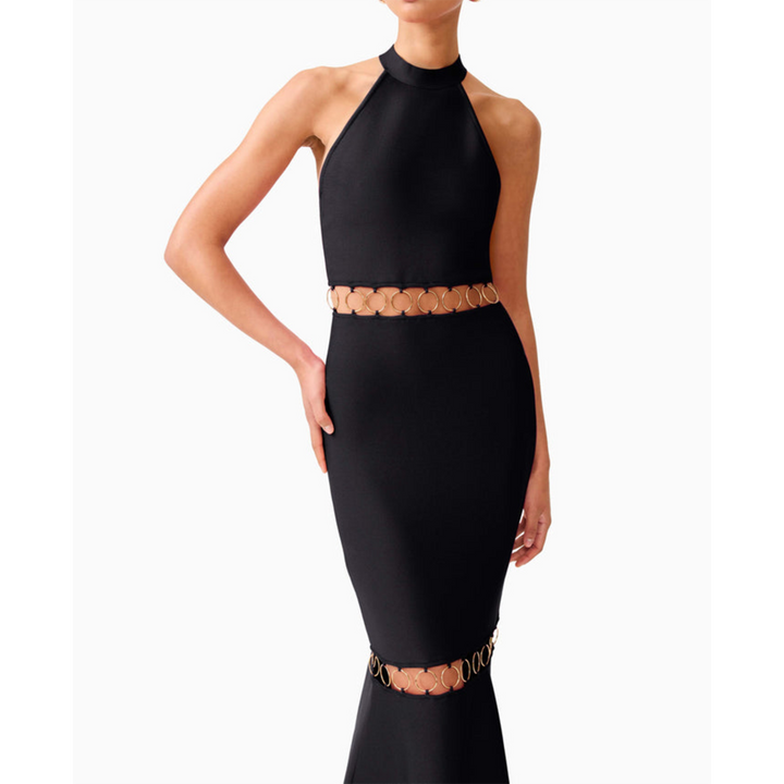 Elliatt Naomi Halter Gown in Black
