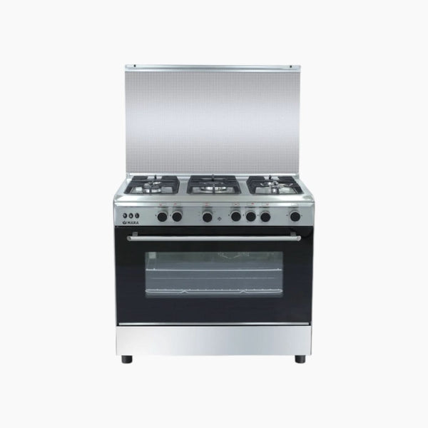 طباخ غاز من الفولاذ المقاوم للصدأ غير اللامع آمن تمامًا 90 سم