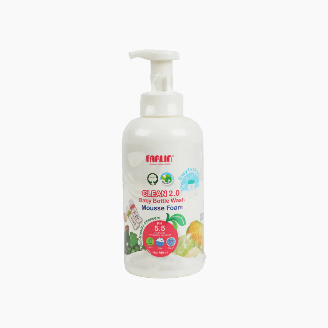 Farlin Natural Baby Bottle Wash - Mousse Foam - 750ml