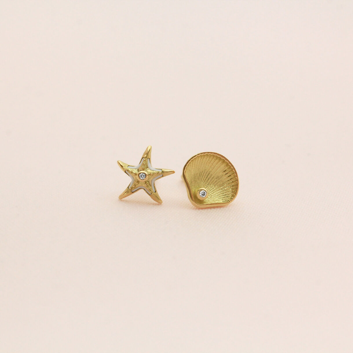 Baby Chic Fine Jewelry Starfish & Seashell Earrings Baby Chic Fine Jewelry Starfish & Seashell Earrings