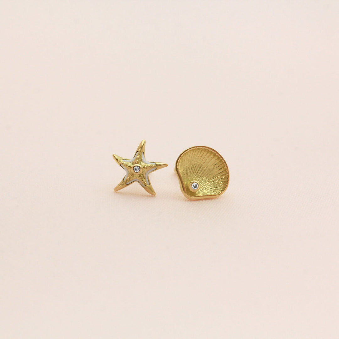 Baby Chic Fine Jewelry Starfish &amp; Seashell Earrings - HUNA