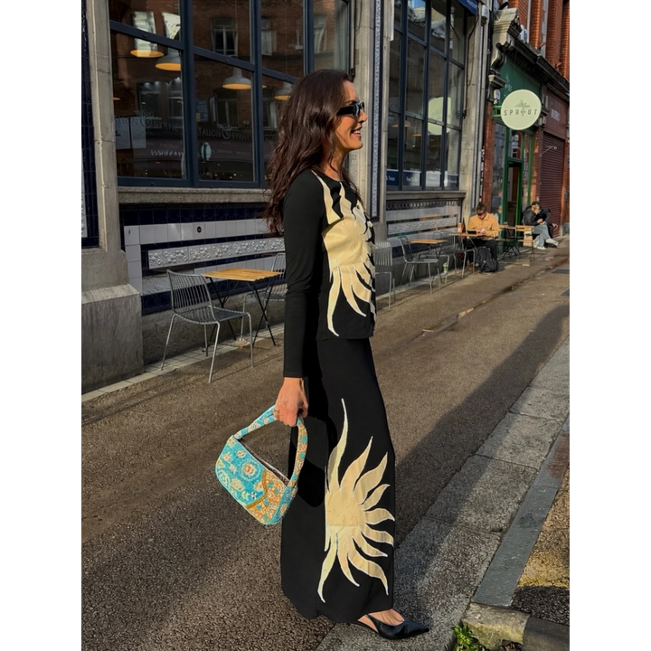 Never Fully Dressed Blue &amp; Yellow Morocco Beaded Bag