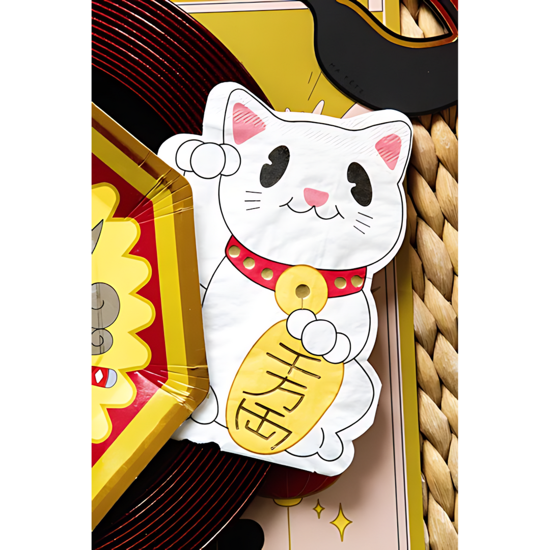 Ma Fete Lucky Cat Napkins - Set of 24