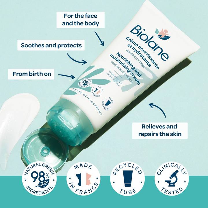 Biolane nourishing and moisturizing cream with shea butter and glycerin