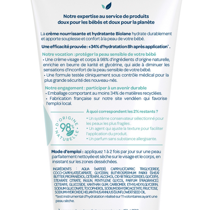 Biolane Nourishing and Moisturizing Cream with shea butter and glycerin