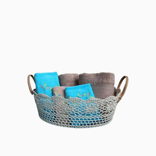 Nova Home Cotton Crochet Basket 48x33x15cm