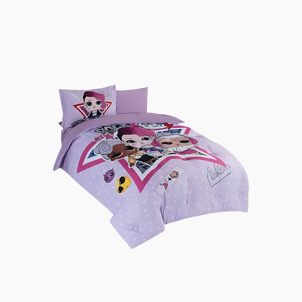 Nova Home Lol Kid's Comforter Set Single & Twin 4 Pcs Pink