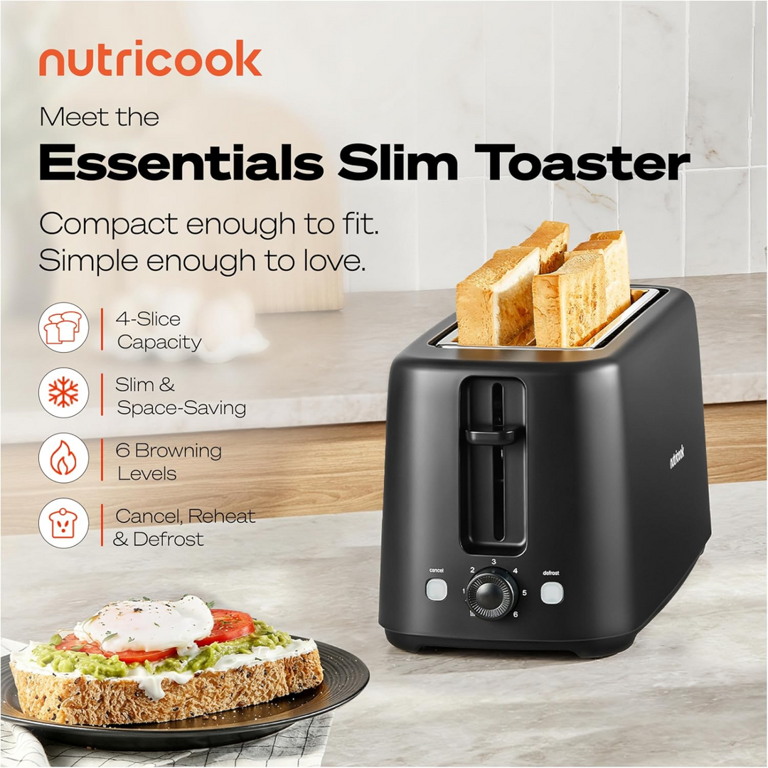 Nutricook Essentials Slim 4-slice Toaster