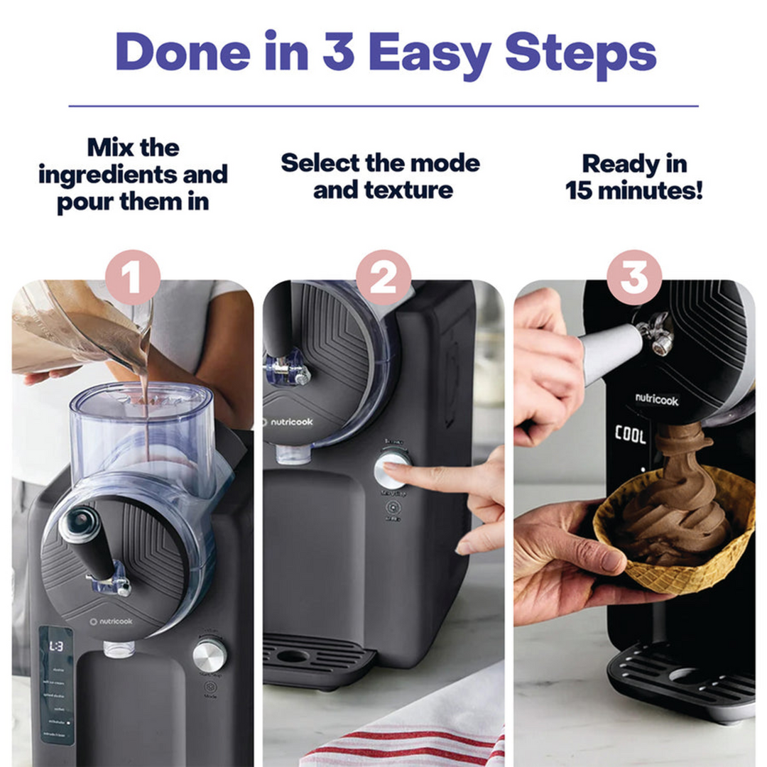 Nutricook Frost - Ice Cream Maker, Slushie, Sorbet &amp; Milkshake