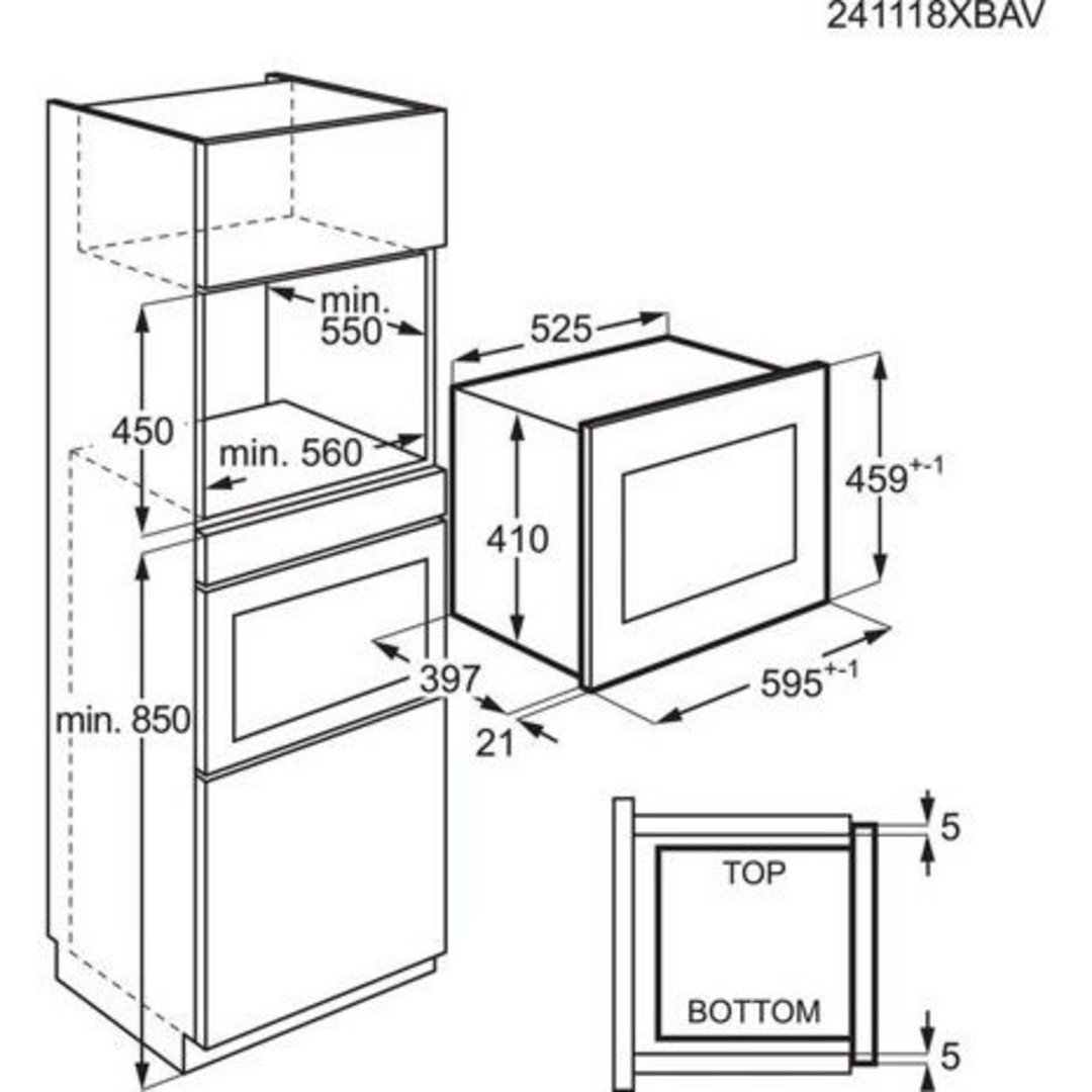 AEG Built-in Microwave 26L Stainless Steel