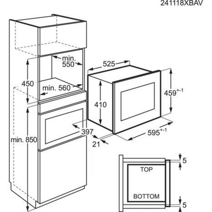 AEG Built-in Microwave 26L Stainless Steel