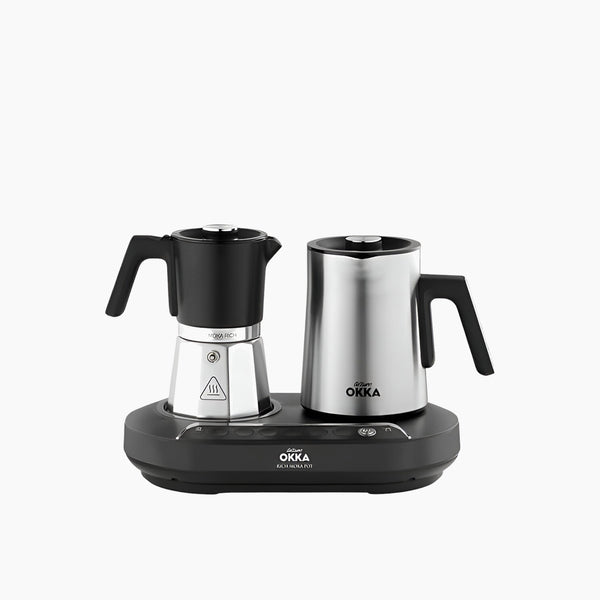 Okka Rich Moka Pot – 5 Cups, Chrome Finish