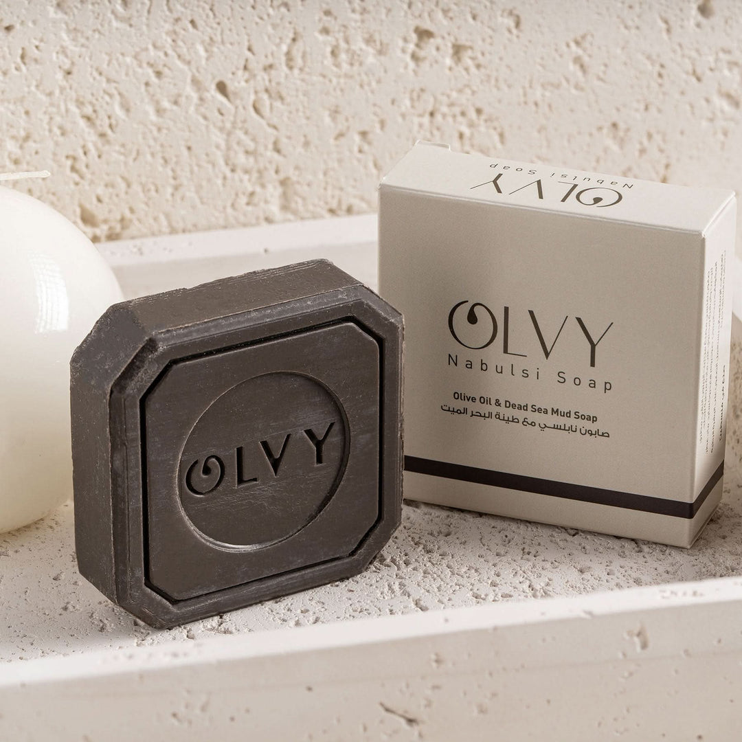 OLVY Nabulsi Soap Olive Oil &amp; Dead Sea Mud Bar Soap