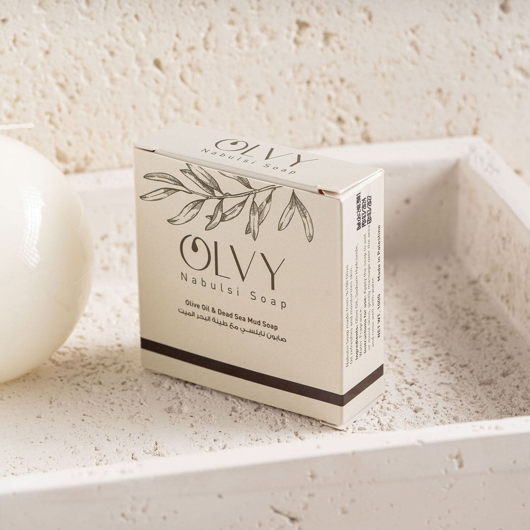 OLVY Nabulsi Soap Olive Oil &amp; Dead Sea Mud Bar Soap
