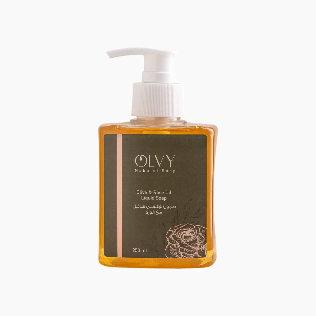 OLVY Nabulsi Soap Olive &amp; Rose Oil Liquid Soap