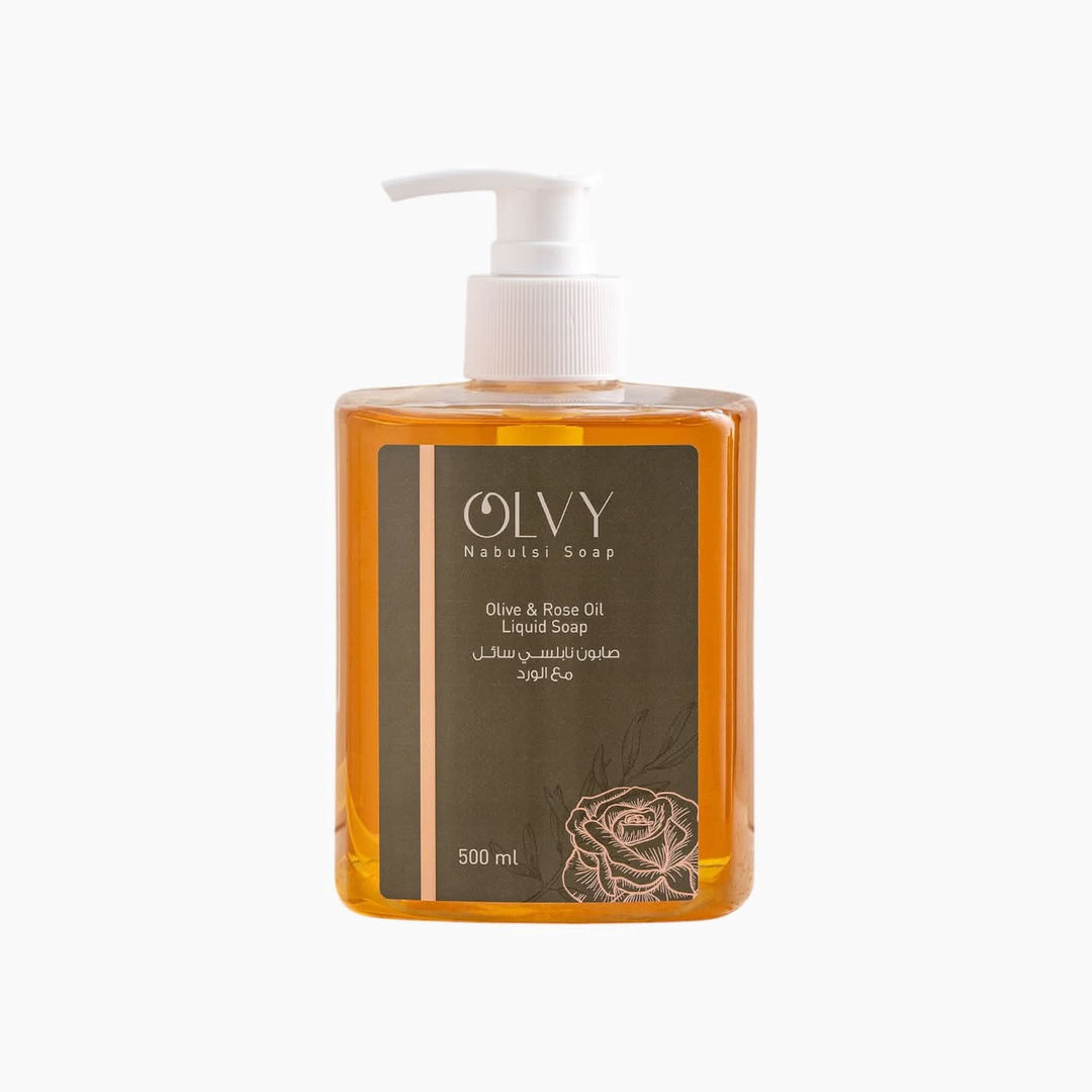 OLVY Nabulsi Soap Olive &amp; Rose Oil Liquid Soap
