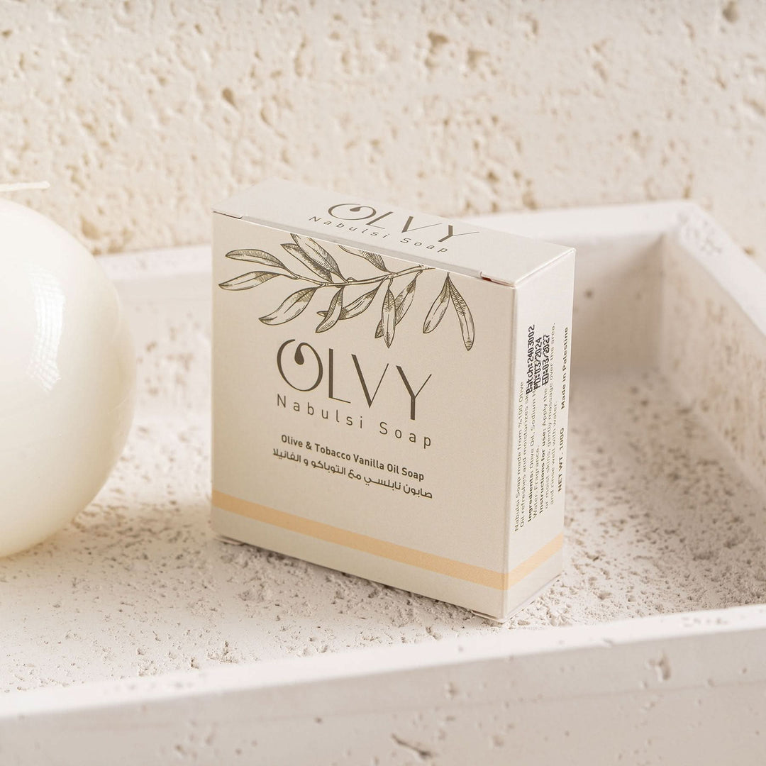 OLVY Nabulsi Soap Olive &amp; Tobacco Vanilla Oil Bar Soap