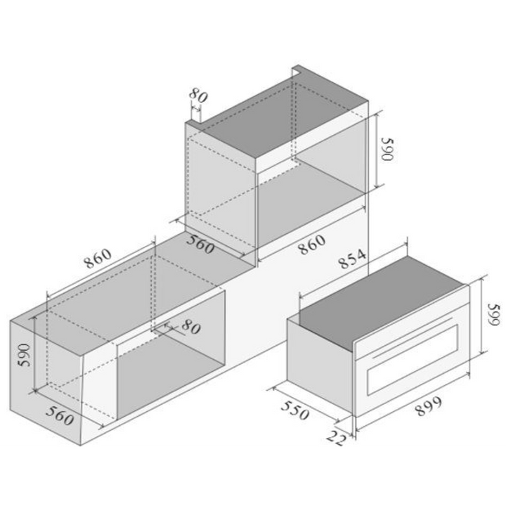ILVE 90cm Built-in Oven 97L