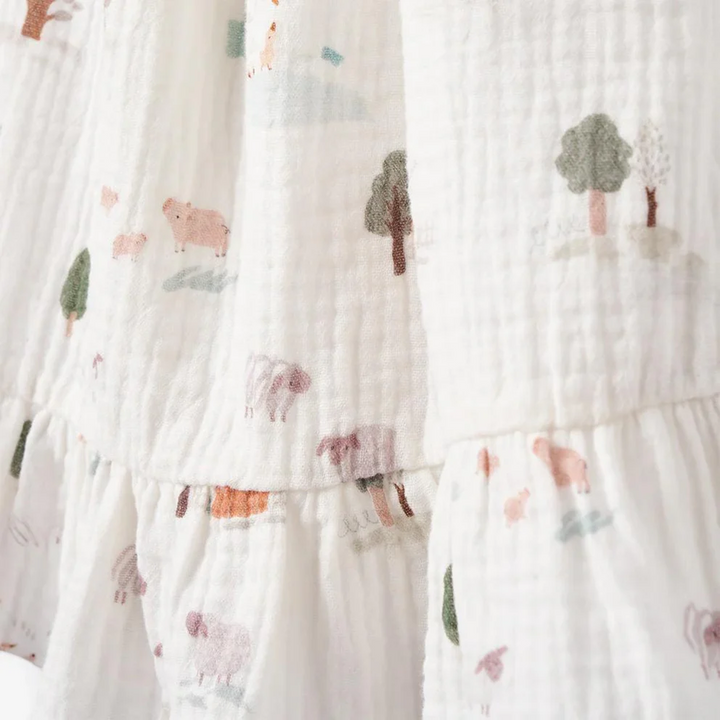 Elegant Baby On The Farm Organic Muslin Tie Top Set
