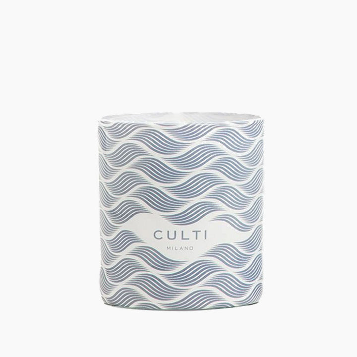 Culti Milano Onde Di Tessuto 270g candle with sinuous white and blue design