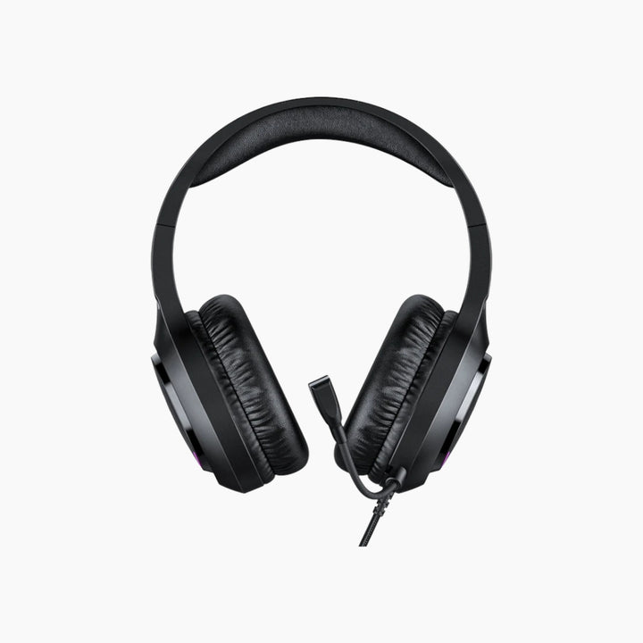 ONIKUMA X31 noise cancelling over-ear wired gaming headset with flexible microphone and RGB LED lights.