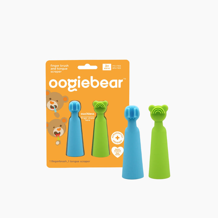 Oogiebear Finger Brush &amp; Tongue Scraper - 2 Pcs