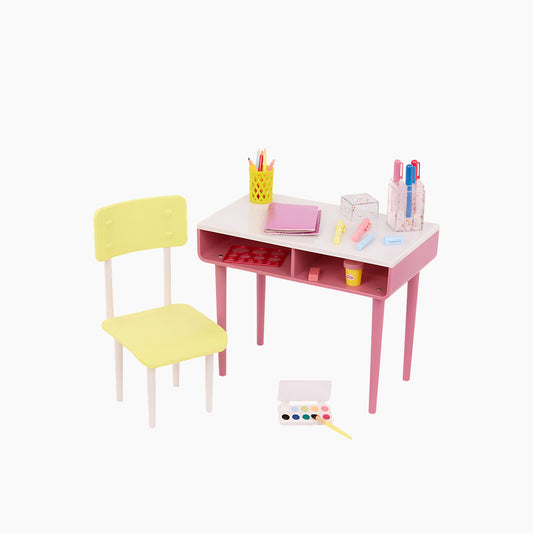 مجموعة مكتب وكرسي للدمى من Our Generation Imagination Station مقاس 18 بوصة