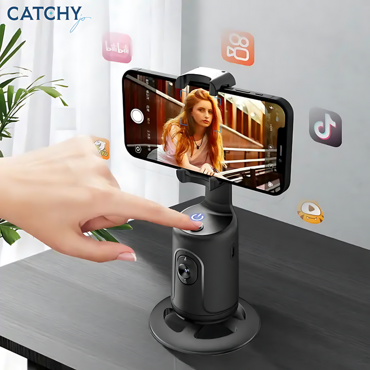 C.JO P01 360-degree portable AI smart gimbal stabilizer made of carbon fiber and plastic
