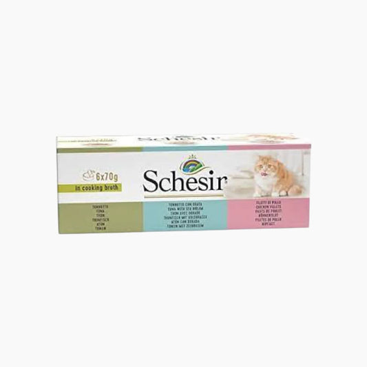 Schesir Cat Multi 8x6x70 gm in Broth