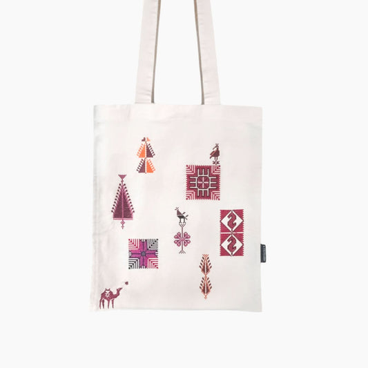 Folkglory Palestinian Motifs Canvas Tote Bag