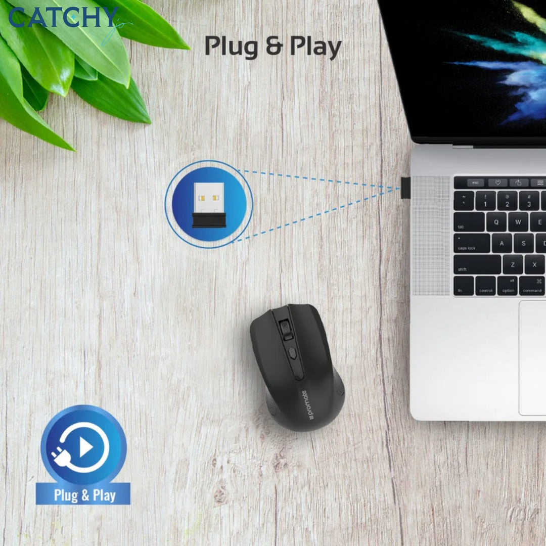 PROMATE Clix-8 Wireless Ergonomic Optical Mouse