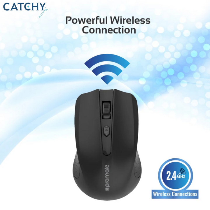PROMATE Clix-8 Wireless Ergonomic Optical Mouse